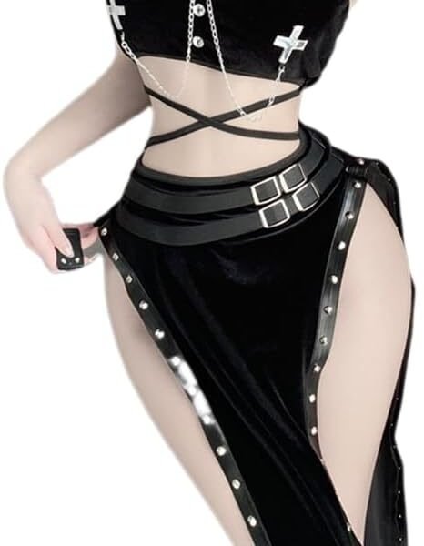 Women's  sexy high slit cheongsam underwear lace mesh velvet Chinese dress