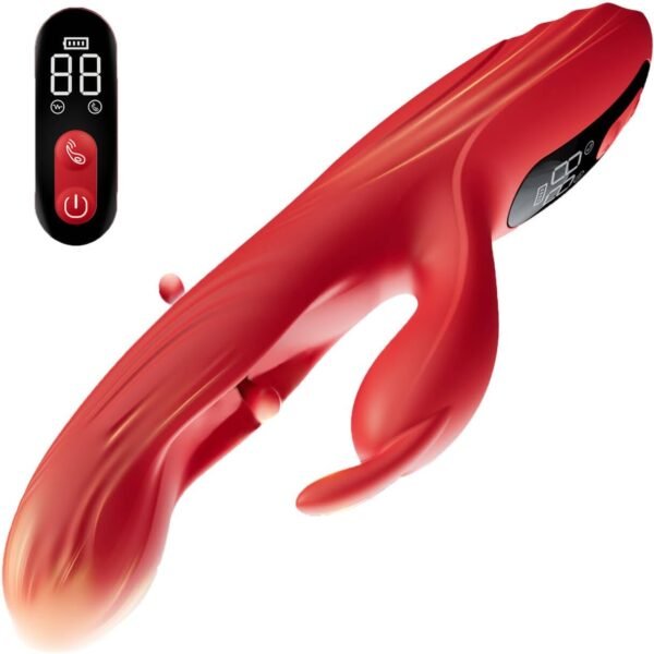 2026 Newly Electric Adult Toy for Women Realistic Silicone Wand Thrusting Stimulation with Cup for Thumb Grip Push Style Massage (red)
