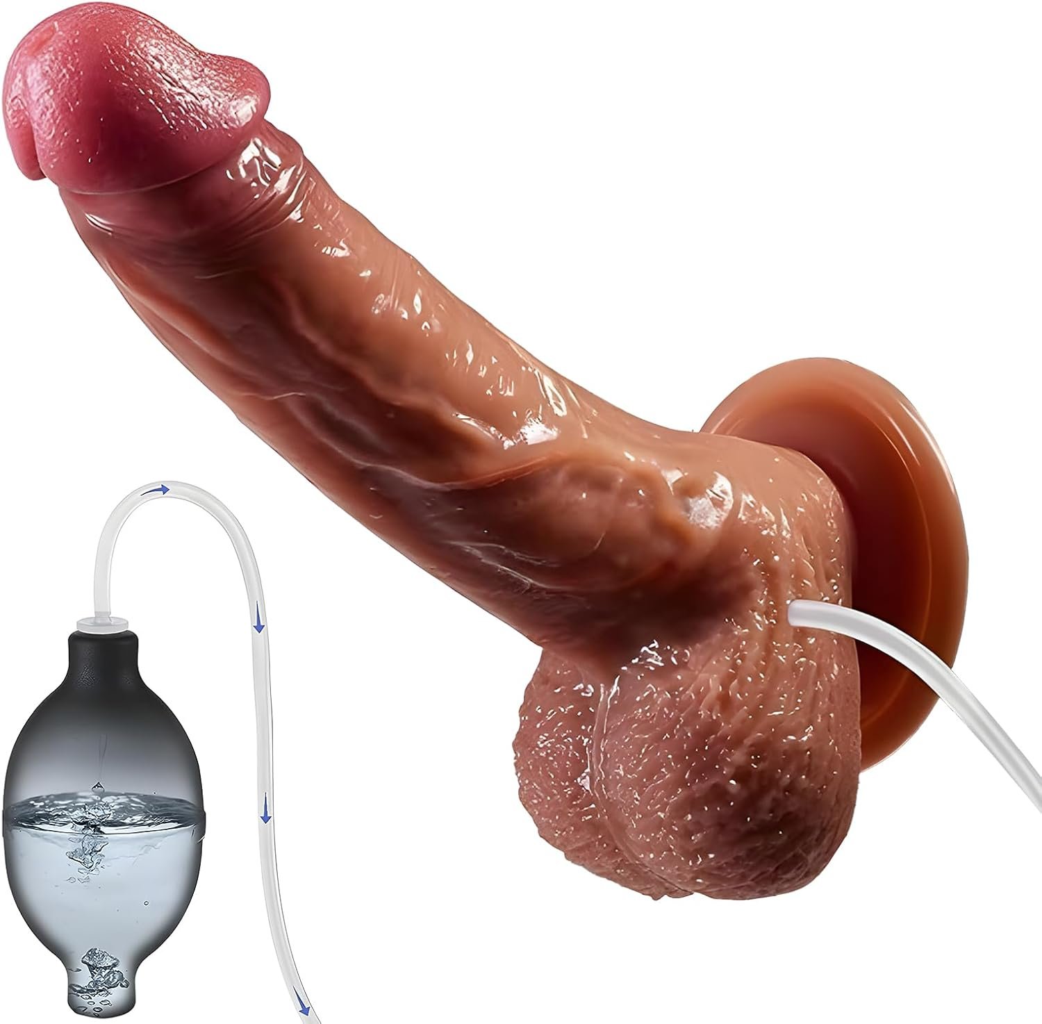 Dildos Squirting Dildo Ejaculating Toy, 8 5inch Realistic Dildos Soft Feel Like Real Skin, Silicone Anal Dildo with Strong Suction Cup for G Spot Anal Play, Adult Sex Toys for Women( Flesh)
