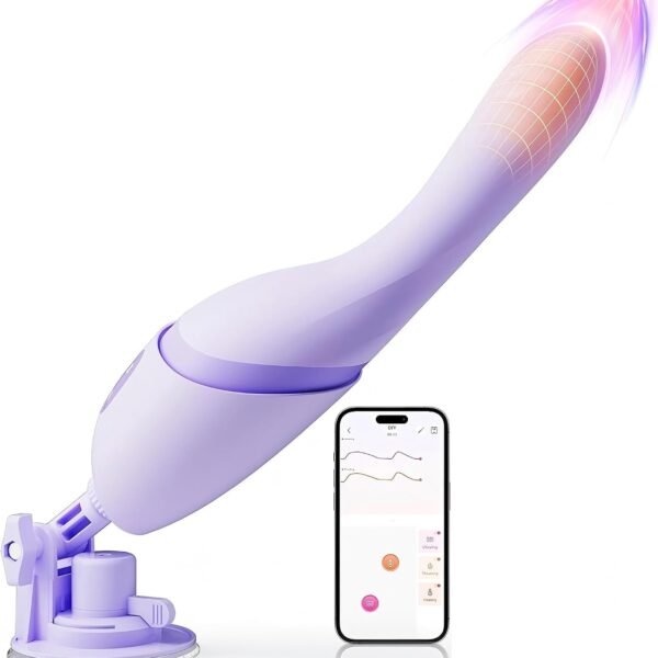 Simulated silicone dick vibrating thrust heating, remotely controlled sucking and licking vibrator toy, with a strong suction cup, freeing your hands WVB72 (purple) 