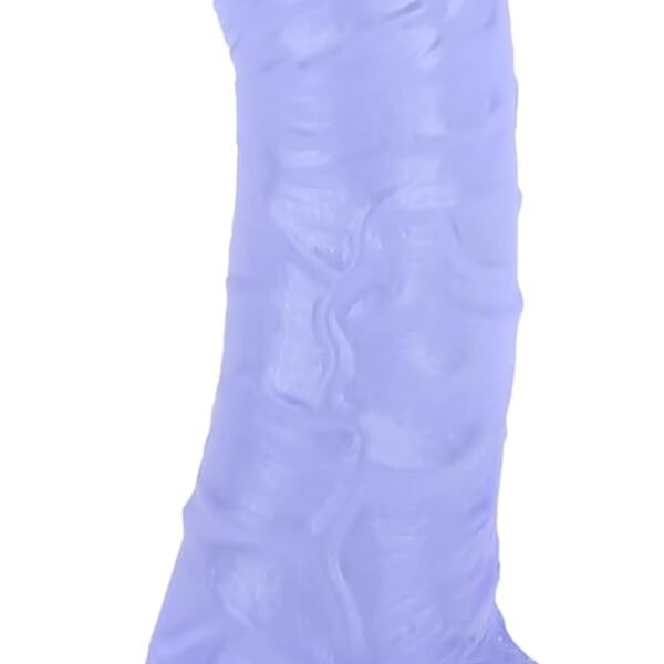 7 Inch Realistic Soft Dildo with Skin Feeling, Beginner Anal Dildo for G spot Stimulation, Body Safe Material Fake Penis with Powerful Suction Cup for Hands Free Play, TPE Sex Toys for Adult (Blue)